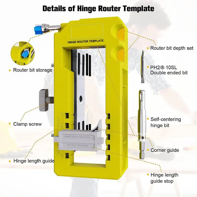 Door Hinge & Door Latch Installation Hardware Tool Kit, Hinge Mortise Template, Easy To Install & Use Chisel Sets, DIY Tools, Suitable for Woodworking Projects, Woodworking DIY [Sold 731 units]