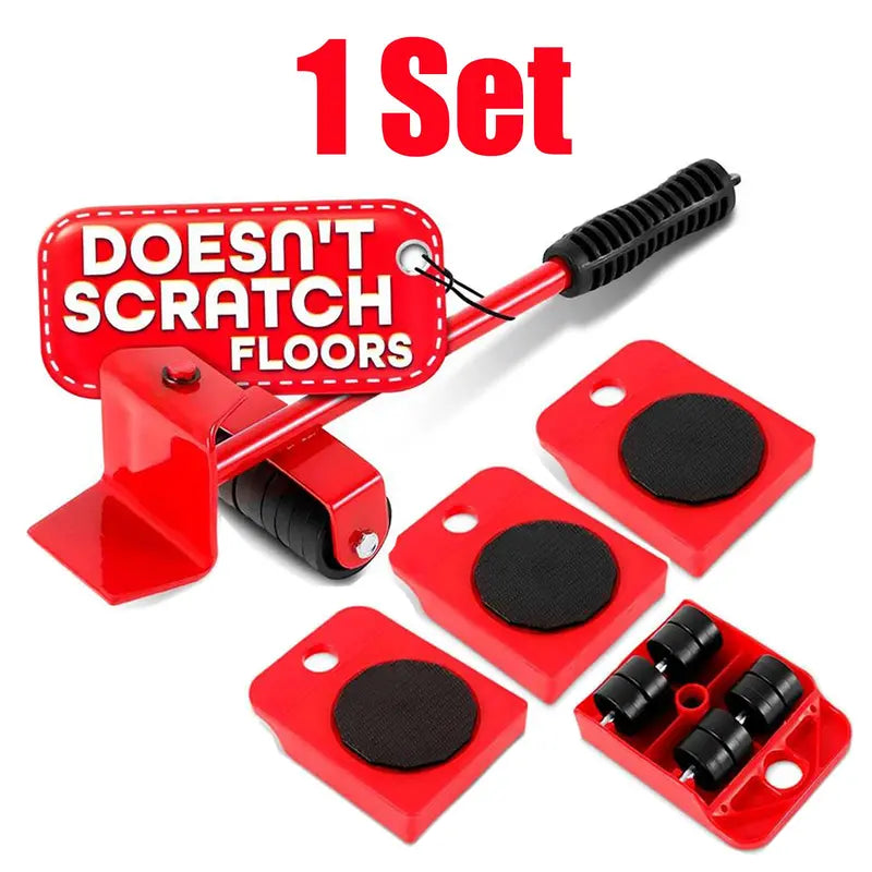 Heavy Duty Furniture Mover Sliders with Wheels + Lifter Set, 360-Degree Rotation Wheels, Easy to Move Heavy Items Like Sofa, Refrigerator, Cabinet  [Sold 986  units]