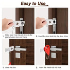 2-Pack Portable Security Lock Set - Sturdy Lock, Industrial-Grade Metal Alloy Hardware, Fits Most Doors, Hotel Room Use, Antitheft, Compact Design, No Permanent Door Marks, Durability and Reliability, Hassle-Free Installation & Operation[Sold 1000+ units]