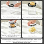 French Fry Cutter - Air Fryer Compatible, Portable Detachable Interchangeable Blade Potato Slicer, Smooth Mandoline Slicer, Rustproof Easy-Clean Vegetable Cutter Kitchen Accessories for Home Low-Oil Fries, Home Cooking