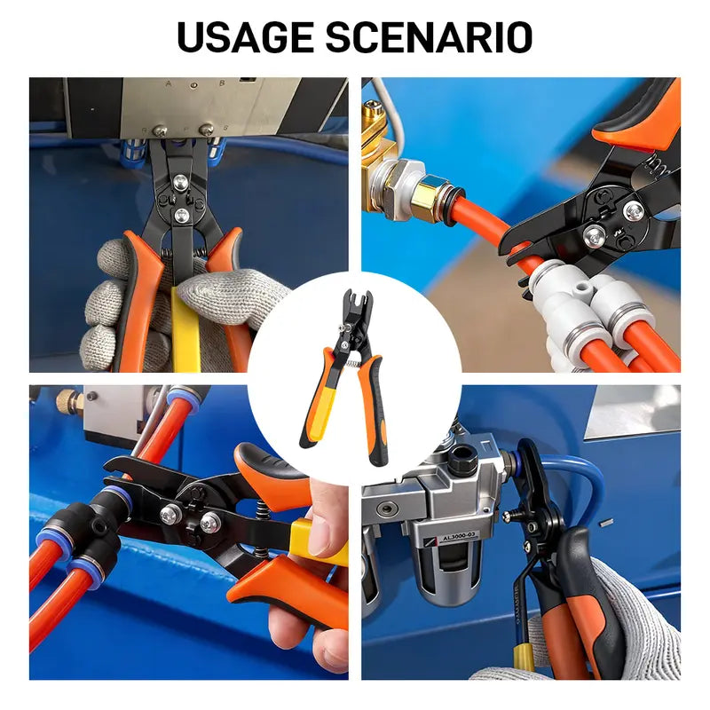 Air Hose Connector Removal Tool Push-to-Connect Fittings Disconnect Pliers for Automotive Pneumatic Air Line Repair Quick Release Fitting Pliers PVC One-Hand Operation Compact Design