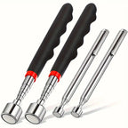 Silver Color Magnetic Pickup Tool, Pocket Clip, Strong Magnetism, Ideal for Automotive and Construction, No Battery Required