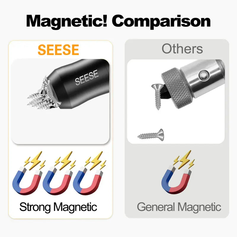 【DealsForYouDays】SEESE Strong Magnetic Screw Ring: 1/4 Inch/ 6.35 mm Universal Magnetic Screw Holder - Removable Magnetic Screwdriver Drill Bit Holder for Hex Screwdriver and Power Bits