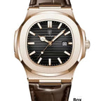 Men's Quartz Analog Watch, Rose Gold Stainless Steel Case, Square Dial with PU Leather Strap, Luminous Hands, Date Display, 30m Water-Resistant, Elegant Business Dress Watch, Analog Quartz Watches（1,000+ sold）