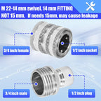 NPT Pressure Washer Adapter Set,  Stainless Steel External Thread Quick Connector Kit