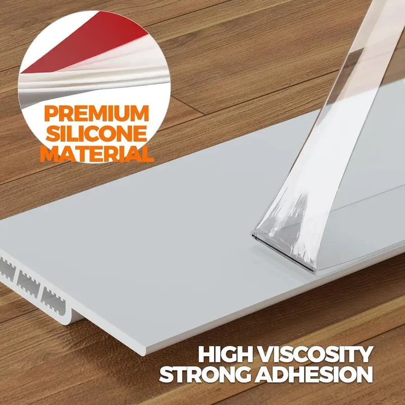 2 Pack Door Draft Stopper Sheets, Rolls & Strips Under Door Draft Blocker Insulator Doors Sweep Weather Stripping Noise Stopper Strong Adhesive Door Thresholds, White