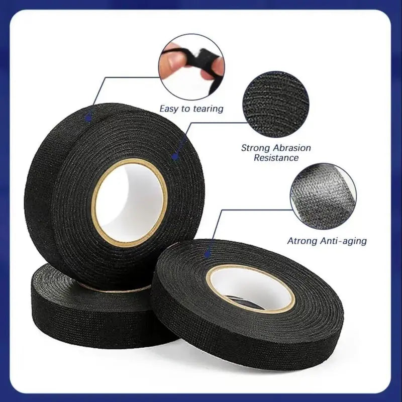 15 m High-Temperature-Resistant Flame-Retardant Waterproof Insulation Tape, Velvet Wire Cable Electrical Insulation Tape, Adhesive Tape