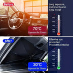 Foldable Car Windshield Sun Shade Umbrella, Foldable Car Sunshade, Windscreen Shade Cover, Heat & UV Block Car Sun Protector, Universal Fit for Cars, SUVs, Easy Install & Foldable Sun Shade for Car Interior Protection & Temperature Control