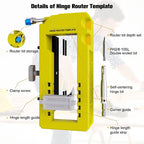 Hinge Door Lock Hole Positioner Kit Set, Hinge Door Lock Installation Kit, Mortiser Template Holder Orifice Locator, Door Hardware Tool, Hinge Router Template, Hinge Router Guide  [Sold 1000+ units]