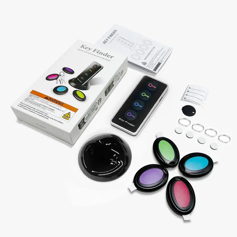 Wireless Key Finder with LED Flashlight, Button, RFID Key Locator with 4 Receivers, Smart Item Tracker for Keys & Wallets, Anti Lost Wireless, Keychain Tracker（1,000+ sold）