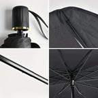 Foldable Car Windshield Sun Shade Umbrella, Foldable Car Sunshade, Windscreen Shade Cover, Heat & UV Block Car Sun Protector, Universal Fit for Cars, SUVs, Easy Install & Foldable Sun Shade for Car Interior Protection & Temperature Control
