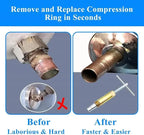 Compression Sleeve Puller Tool Remove Nut & Ferrule Of Pipe 03943, Sleeve Remover For 1/2” Compression Fittings Only, Corroded & Frozen Supply Stops, Plumbing Tools Compression Ring Removal Tool