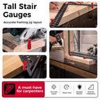 GJANSH Tall Stair Gauges for Framing Square with Holder and Hook, Framing Jig for Speed Square, Framing Square Stops for Carpentry Squares & Circular Saw