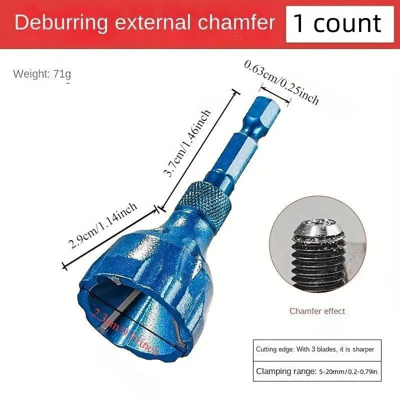 Deburring External Chamfer Tool, Bolt Thread Repair Tool, Hardware Power Tool Accessories, Versatile Tool, for Electric Drill, Removes Burrs for Bolts, Screws, and Threads [Sold 619 units]