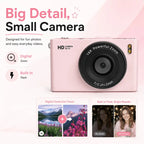 Portable Digital Camera, Compact 180° Flip Screen, Beautiful Images, Camera for Pictures, SD Card, Elegant Camera Bag, Ideal for Vlogging and Photography, Valentine's Gift（1,000+ sold）