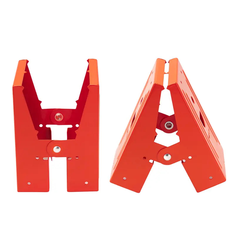 GJANSH 2Pcs Heavy Duty Sawhorse Brackets with Down Clamp – Adjustable Fast Fixed Clip for Woodworking, DIY Projects & Jobsite Cutting. Secure Connector for 2x4 Lumber.