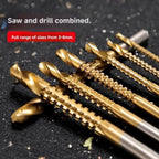 6-Pack Titanium-Plated High-Speed Steel Power Drill Bits Set (6mm, 8mm) - Straight Shank, Titanium Edge Hold, Hard HSS Resists Wear in Daily Use, Durable Tools & Hardware Specialty Hand Tools for Metal/Wood/Plastic Drilling