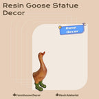 Resin Goose Statue Figurine, Cute Resin Figurine, Home Decor Statue, Animal Figurines, Indoor & Outdoor Farmhouse Decor, Desktop Ornament for Living Room, Desk, Garden [Sold 678 units]