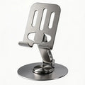 Portable Metal Phone Holder Stand - Adjustable Desk Mount with Adjustable Smartphone Clamp for Mobile Cellphone Tablets, Office Work Accessories, Compact Affordable Electronics Accessory Foldable