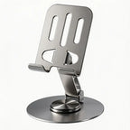 Portable Metal Phone Holder Stand - Adjustable Desk Mount with Adjustable Smartphone Clamp for Mobile Cellphone Tablets, Office Work Accessories, Compact Affordable Electronics Accessory Foldable