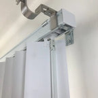 NoNo Bracket - No Drill Curtain Rod Bracket Attachment over Blinds Set of 3 (White) white curtains