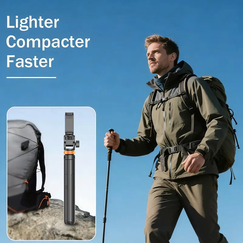 Smartphone Selfie Stick with Wireless Remote, Upgraded Stable Cellphone Tripod Stand, Tech Accessories for iPhone 17/16/15/14/13 & Mobile Devices, Cool Gadgets for Travel Tripod Standing Photo