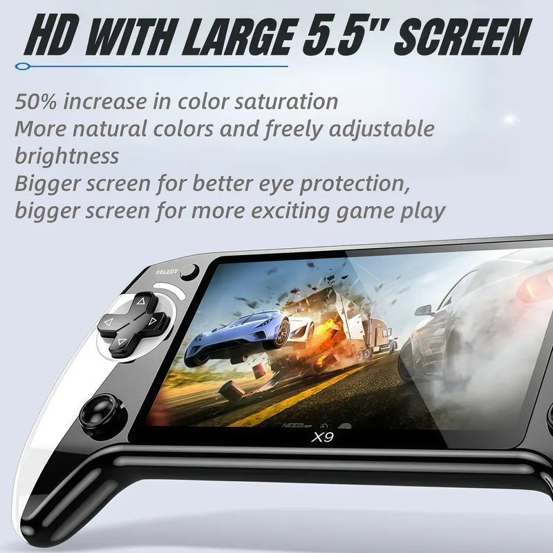 X9 Handheld Game Console, Rechargeable Portable Game Console with Built-in 10 Emulator Games, Handheld Wireless Gaming Console for Home & Travel, Protective #SummerVibes summerwins