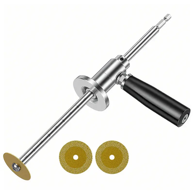 LOZLIN PVC Pipe Inside Cutter with Diamond Grit Cutting Wheel & 7 Inch Adjustable Depth 1/4 Inch Hex Shank Compatible with Impact Drivers and Drills