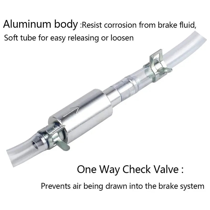 Gifts Brake Bleeder Hose - One Way Check Valve Tube Bleeding Tool Kit for Hydraulic System Bleeding,Universal Brake Fluid Bleeder Ki for Car Motorcyle Clutch, Soft Tube with Metal Clips
