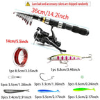 Spinning Fishing Rod & Reel Combo Set, Anti-Entanglement Fishing Pole with Accessories & Storage Bag for Outdoor Fishing, Fishing Tackle Set