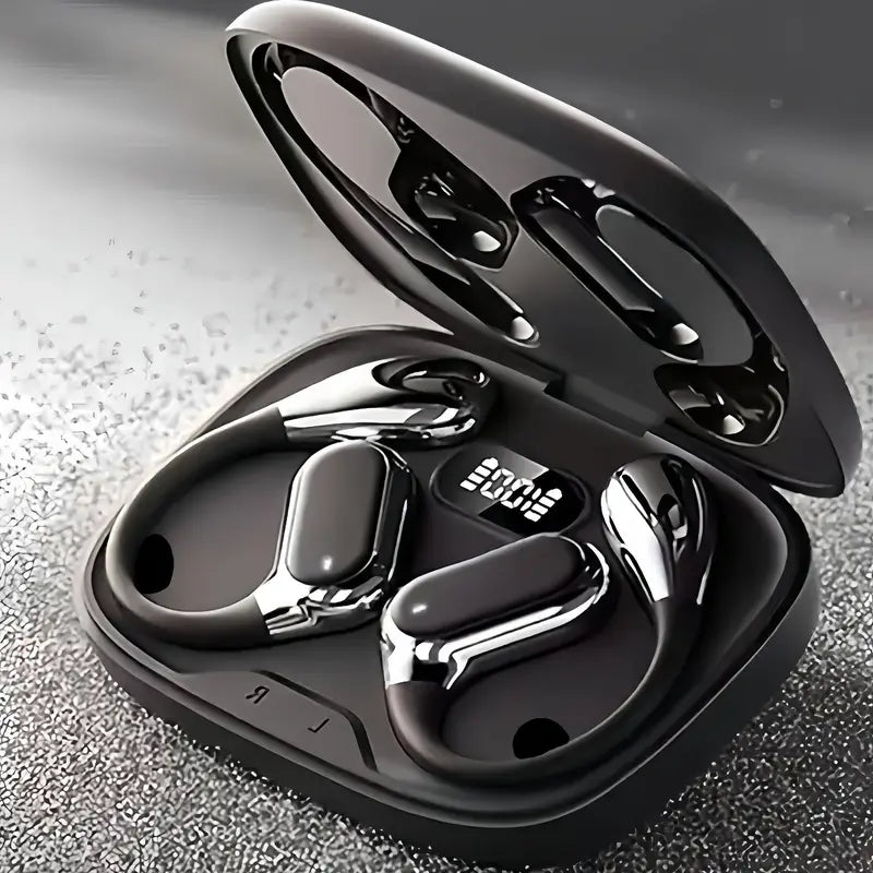 Wireless Earphone, Wireless Bt Earphones, Open-Ear Design Earphone , Noise-Cancelling Headphone with Touch Control for Gaming & Sports, Volume Control Headset, USB Charging Headset, Sport Headphones, Noise Cancellation Headphones   [Sold 1000+ units]