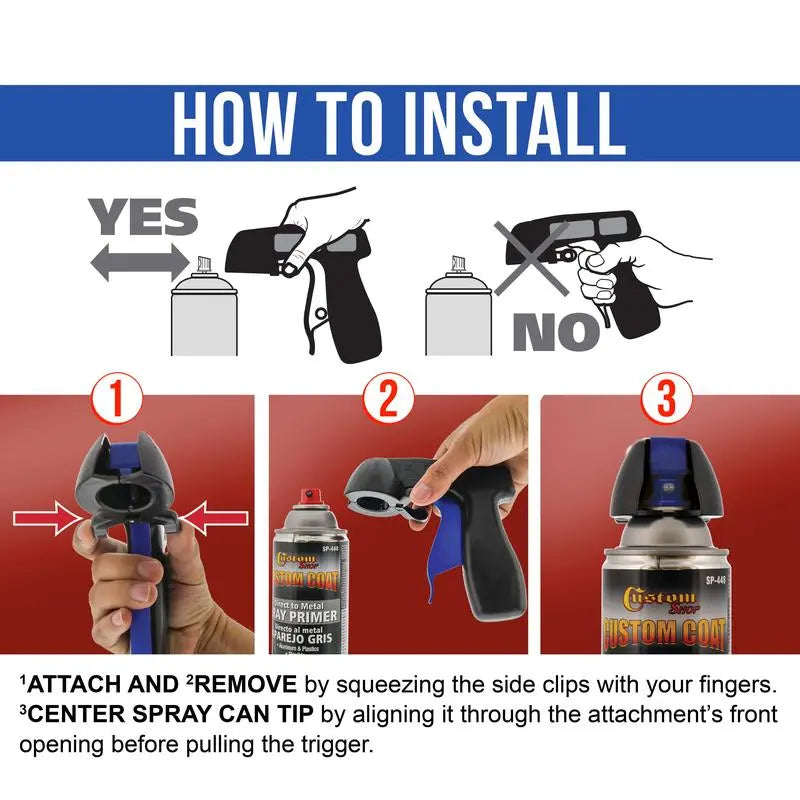 Reusable Plastic Paint Sprayer Accessory - Handheld Polypropylene Spray Can Trigger Handle with Full Grip Shape, Arthritis-Friendly Accurate Control Spray Painting Tool for Automotive Body Repair (Home Improvement Building Supplies)
