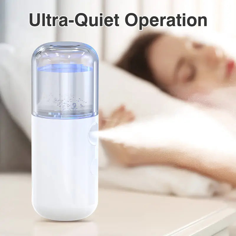 Nano Mist Sprayer - Portable Cool Mist Facial Moisturizer, Mini Facial Tools for Dry Skin Hydration, Personal Care Appliances (White)（sold：1589）