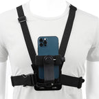 Chest Mount Cell Phone Holder, Stable Non-Slip, Adjustable Cellphone Mount, Universal Smartphone Holder for Outdoor Sports, Cycling & Running Recording, Universal Phone Holder