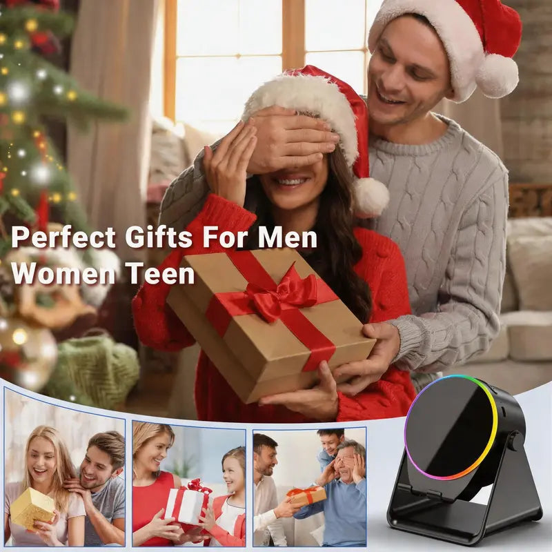 Dohelly 5 IN 1 Wireless Induction Audio Bluetooth Speaker, 360° Rotation Stand with LED, Universal Speaker Stands for Surround Sound&Charger,Portable Desktop Stand Gift for Home, Shower, Outdoors, Travel.,back to school,back to school haul
