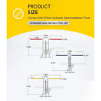 Hydraulic Seal Installation Tools - 3 Pack U-Cup Rod Seal Installation Tool Kits with Upgraded Seal Twistor for Hydraulic Cylinder Piston Repair,（1,000+ sold）
