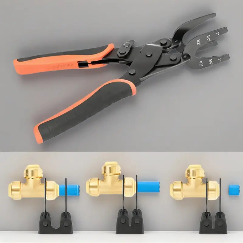 Hardware Disconnect Tong - 3-Size Teeth Fit for 1/2in, 3/4in, 1in Brass Push Fit-Push-to-Connect Fittings, Grip Removal Tool for Easier Error-Free Demounting