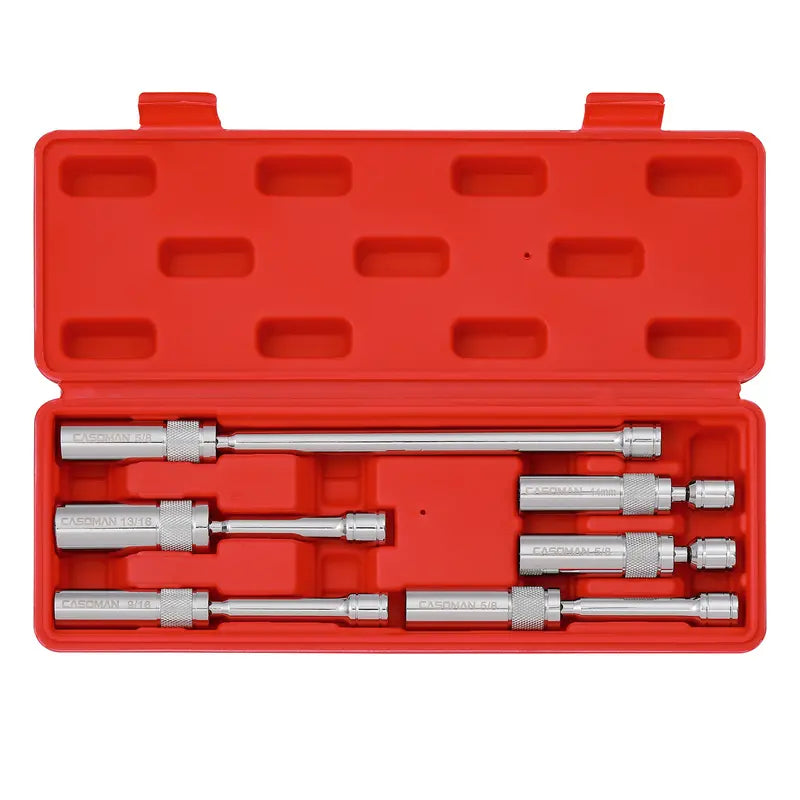 6PCS 3/8-Inch Drive Magnetic Swivel Spark Plug Socket Set, Thin Wall, Include 9/16-Inch, 5/8-Inch, 13/16-Inch, 14mm， Socket, Length: 4-Inch, 6-Inch, 11-Inch, 12-Point, CR-V, DEALS FOR YOU DAY