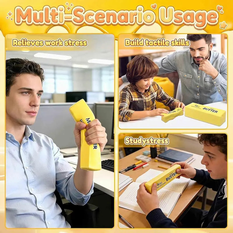 Large Butter Squishy Slow Rebound Toy, About 10 inches Giant Sensory Fidget Toy for Kids Adults, Funny Gag Gift Ages 3+.