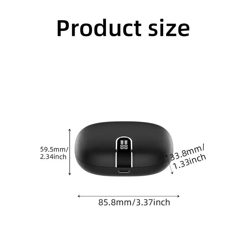 Wireless In-ear Earbuds with Built-in Mic, Waterproof Sports Earphones with LED Display, Wireless Noise Cancelling Headphones for Running Sports