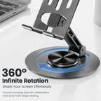 Portable Metal Phone Holder Stand - Adjustable Desk Mount with Adjustable Smartphone Clamp for Mobile Cellphone Tablets, Office Work Accessories, Compact Affordable Electronics Accessory Foldable