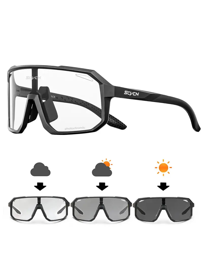 Photochromic Sports Glasses, Modern Sun Protection Racing Cycling Glasses, Bike Shades, Sports Sunglasses, Modern Fashion Fall Outdoor Sports Eyewear, Motorcyclist Thingy [Sold 632 units]