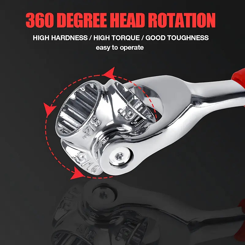 52 in 1 Multifunctional Socket Wrench, 360 Degree Rotating Head Socket Wrench, Combination Wrench Set, Universal Double-ended Wrench Tool for Home & Car Repair