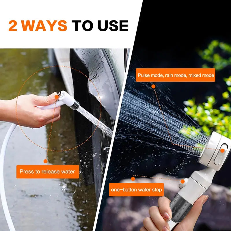 Rechargeable Water Pump Set, Portable Shower Head for Outdoor Travel Camping, Rechargeable Camping Showerhead, Camping Accessories, Camping Equipment, Camping Tools, Camping Supplies, Camping Gear, Pet Cleaning and Multifunctional Garden Drainage Tool Set