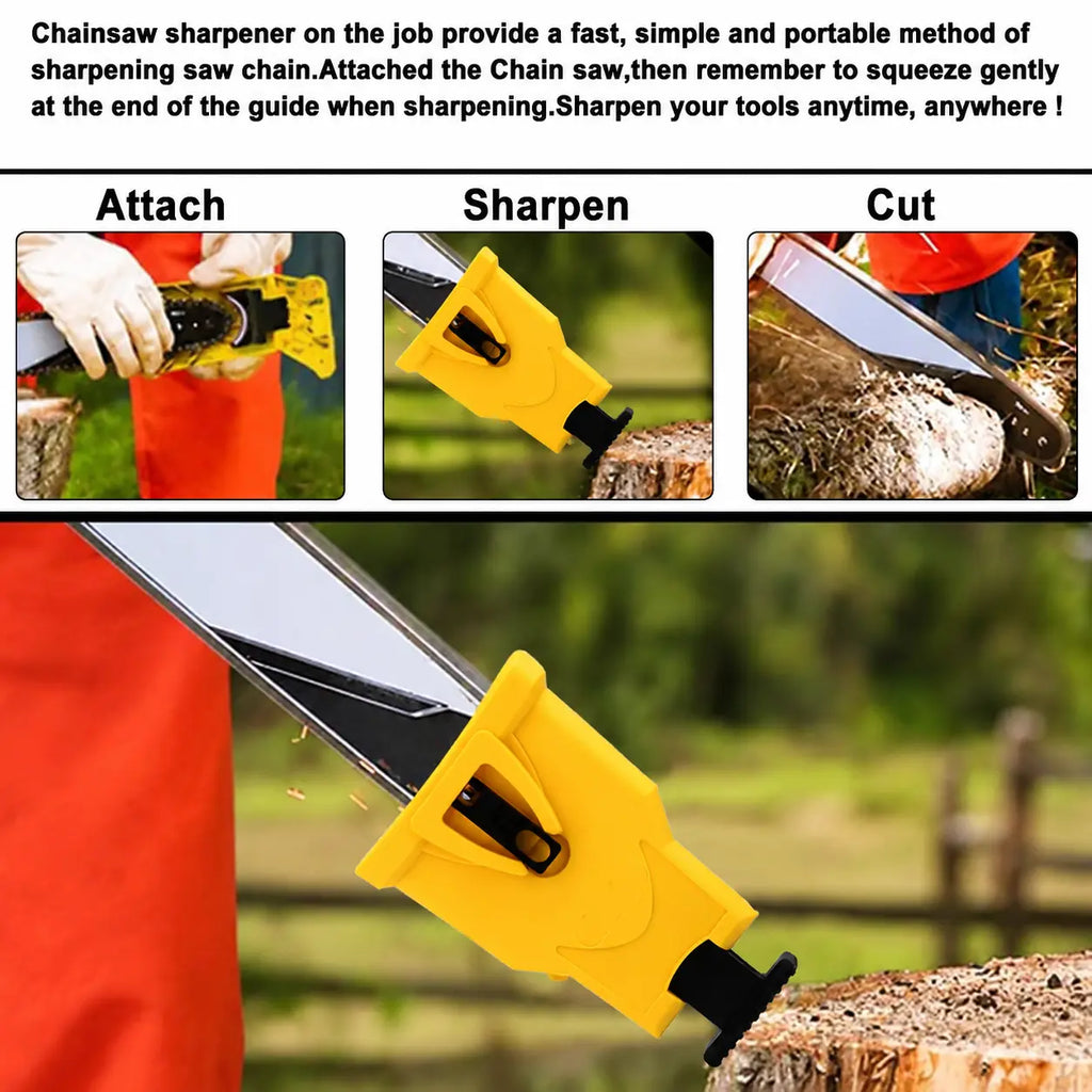 Portable Teeth Chainsaw Sharpener, Proprietary Bar-Mount Chain Saw Fast Sharpening Tool, Fit for 14/16/18/20 Inches 2-Hole Chain Saw Bar, toolupgrade [Sold 347 units]