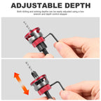 4PCS High Carbon Steel 4-Blade Countersink Drill Bit Set with Depth Adjust Stop, L-Shape Wrench Tool, Included Tool for Woodworkers’ Precision Drilling in Wood/Plastic,toolupgrade   [Sold 390 units]