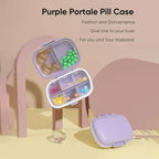 8-Compartment Pill Organizer, Medical Organizer, 1 Count Mini Portable Pill Case, Dustproof Medicine Storage Box for Daily Travel, Vitamins and Supplements