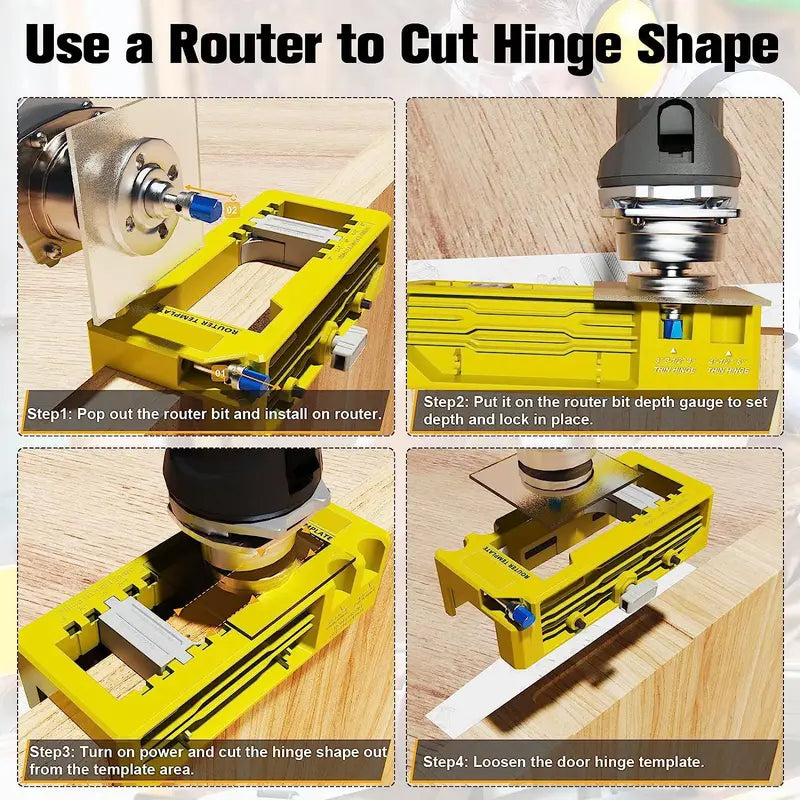 Door Hinge & Door Latch Installation Hardware Tool Kit, Hinge Mortise Template, Easy To Install & Use Chisel Sets, DIY Tools, Suitable for Woodworking Projects, Woodworking DIY [Sold 731 units]