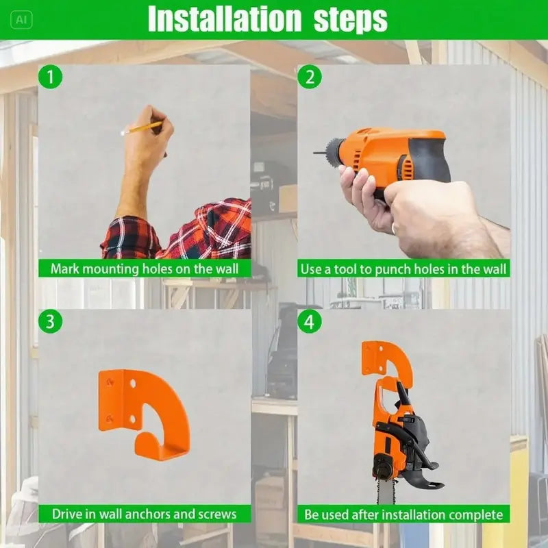Metal Garage Storage Rack, Trimmer Hanging Hook, Multi-Functional Garden Tool Holder, Chainsaw Hanger, Durable Organizer for Tools, Yard Tool Rack #TOP PICKS