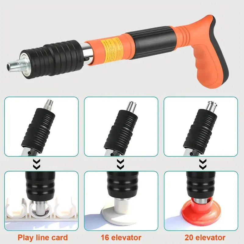 Manual Mini Steel Nail Gun 5 Gears Power Adjustable Wall Nail Guns for Ceiling，Manual Steel Nails Gun Tool, Concrete Nail Gun, Mini Portable Nail Shooting Machine with 100 Nails (Nail Gun Set)